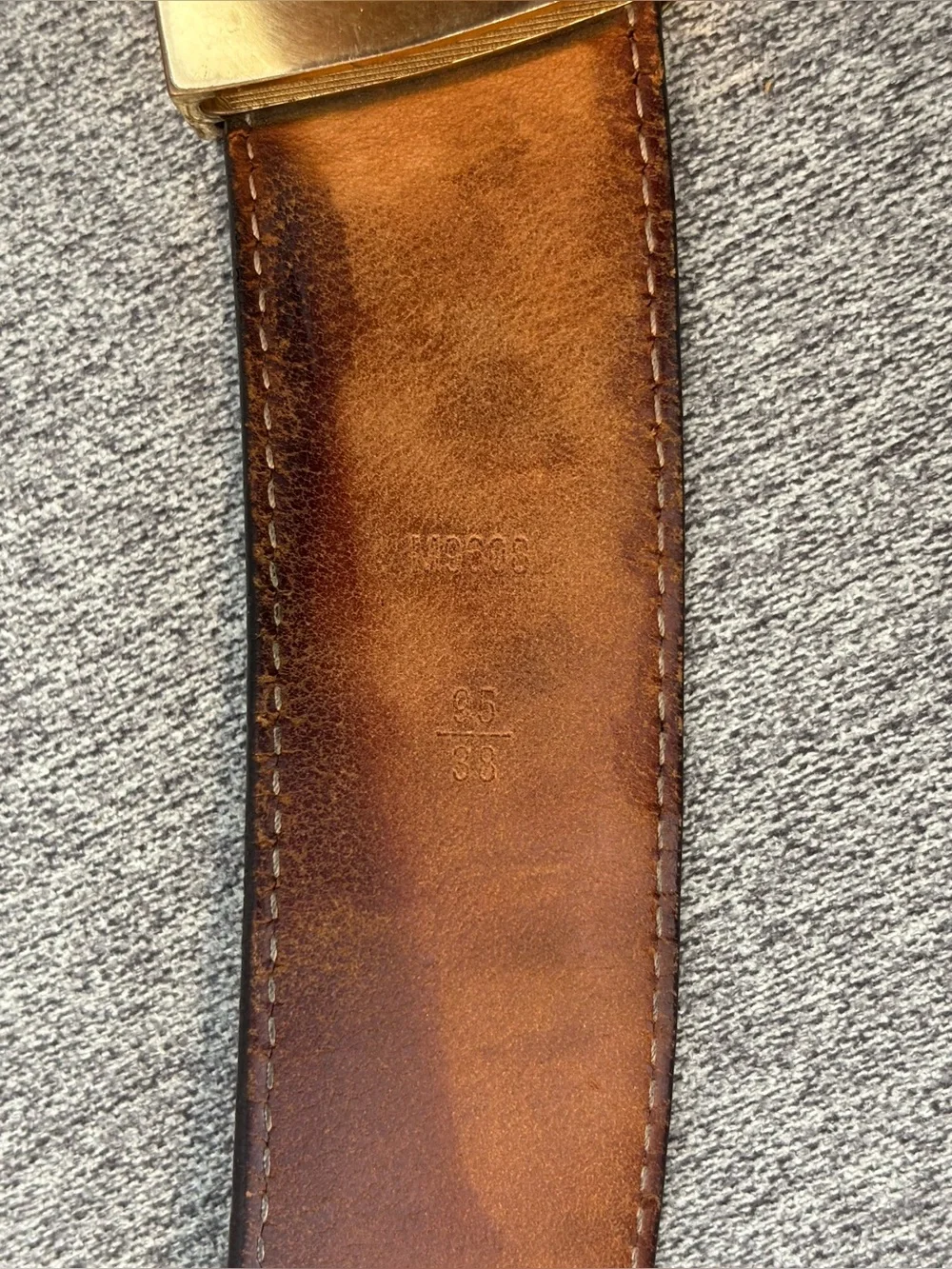 Louis Vuitton Dark Brown Monogram Canvas Belt with Gold LV Buckle